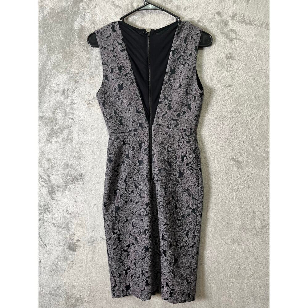 Alice + Olivia Black Lace Mini Dress XS V-Neck Cocktail‎ Party Elegant Size 0 - Picture 3 of 5